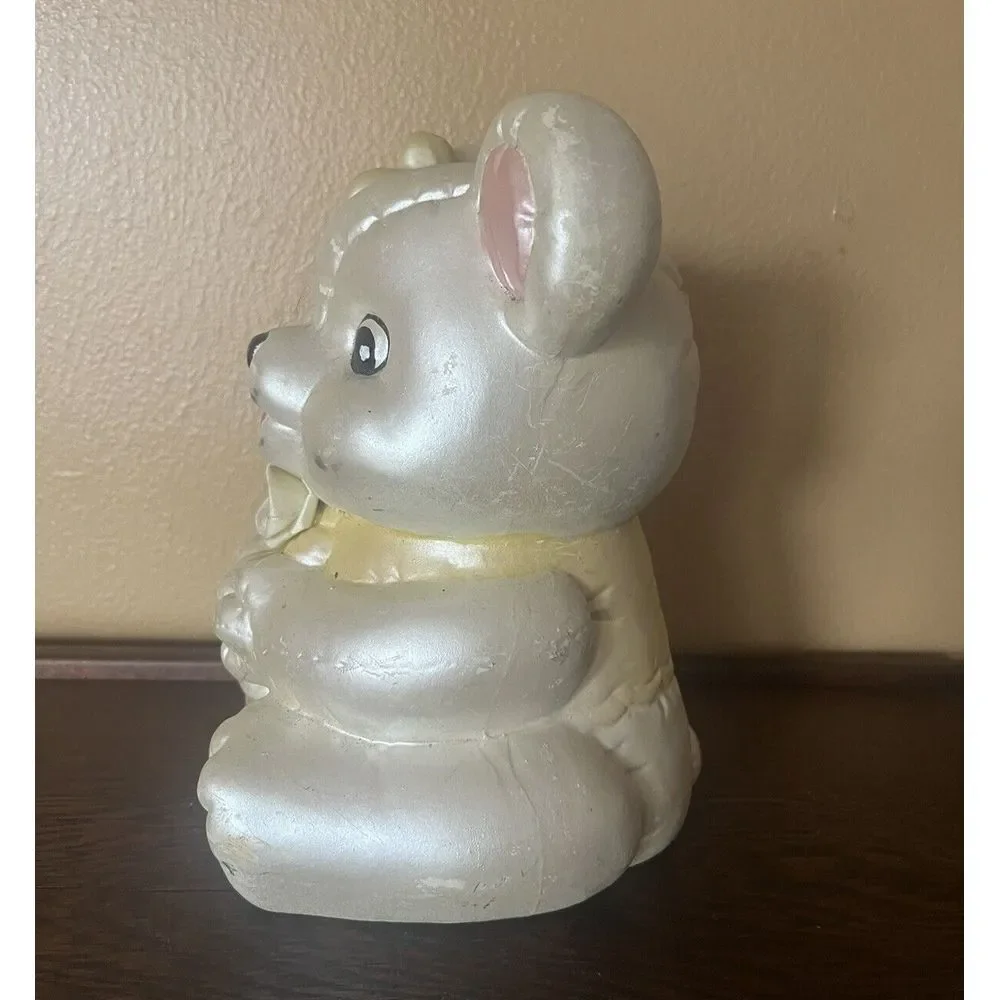 Vintage Teddy Bear Piggy Bank Ceramic Nursery Decor Baby Room Coin Bank